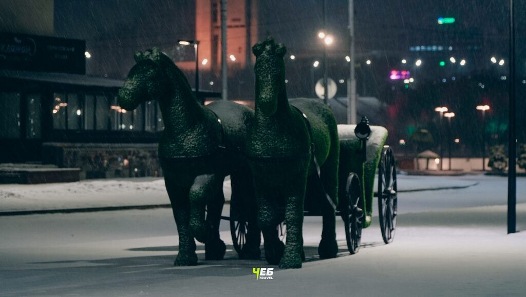 Красная площадь  - ночью зимой
