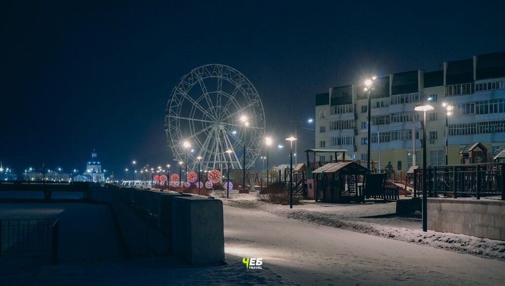 Красная площадь зимой ночью 