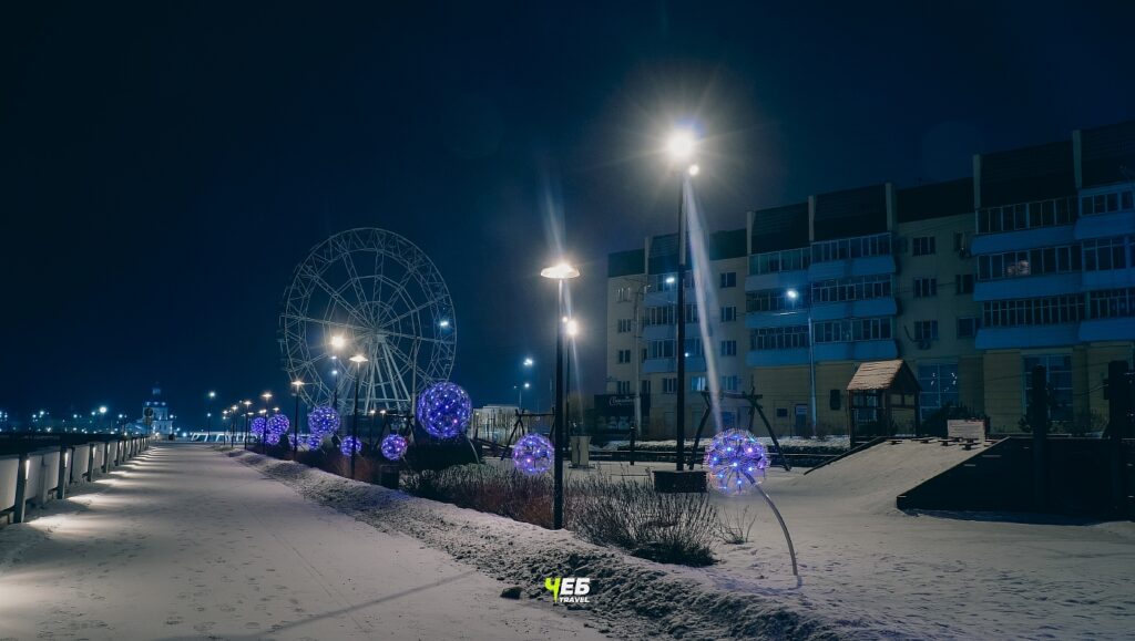 Красная площадь зимой ночью 